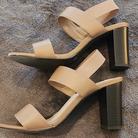 French Connection Block Heel Sandals – Nude / Taupe – Size 9 - Picture 3 of 7